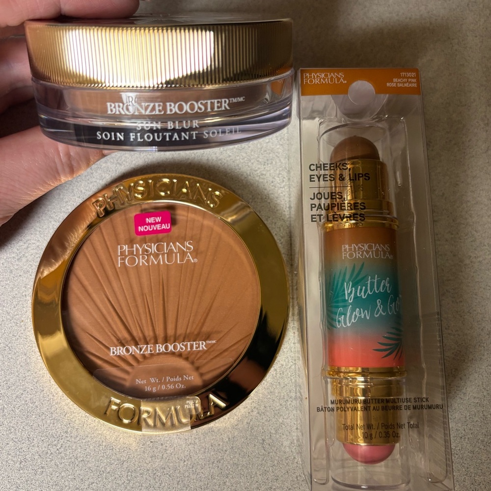 BNIB Physicians Formula  Bronze Booster, Butter glow and bronzing balm trio set